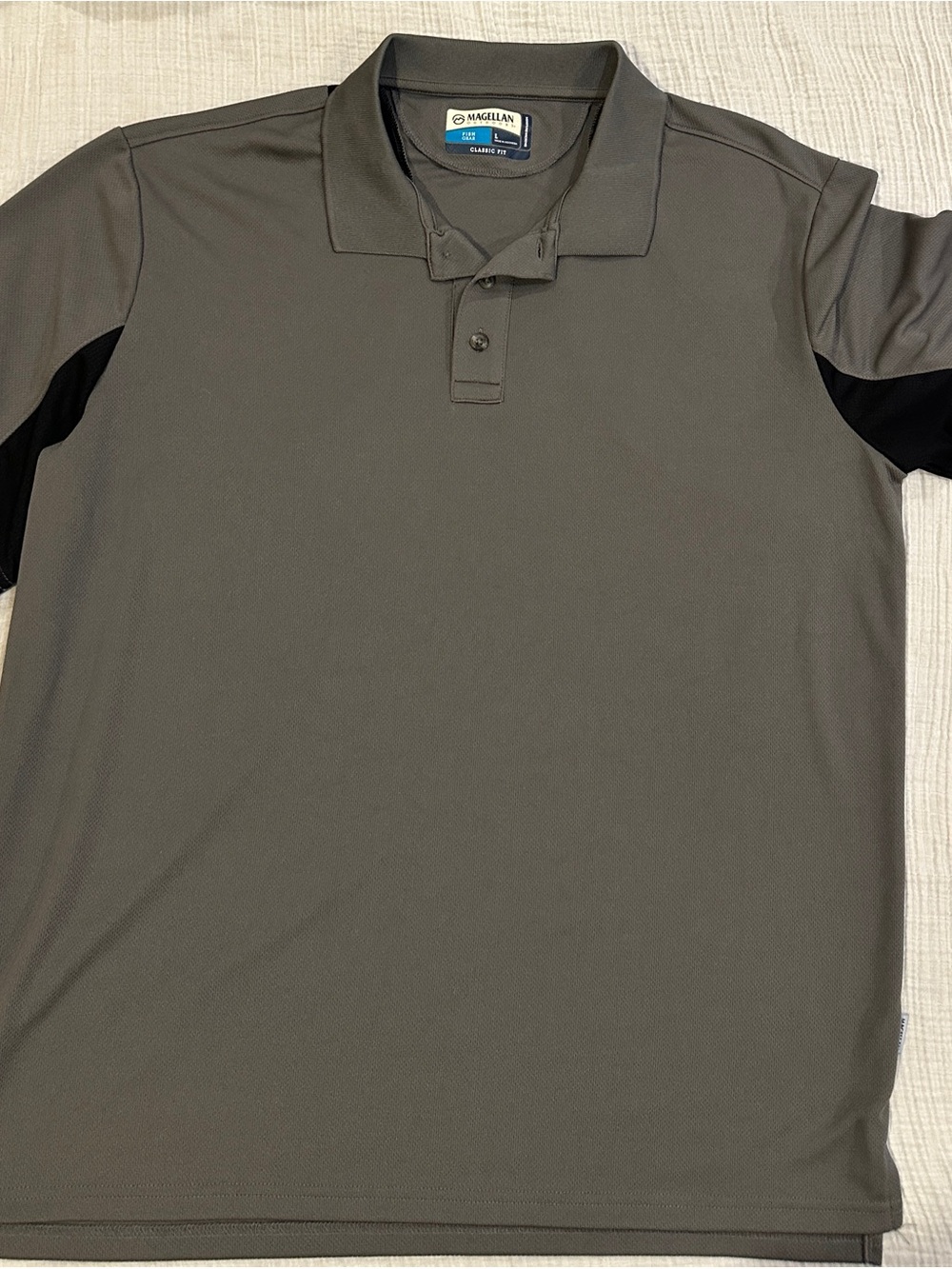 Magellan Outdoors Polo Shirt - Gray with Black Panels